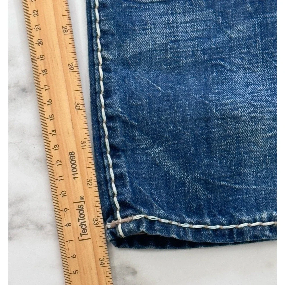 TRUE RELIGION Mens Slim Fit Jeans W34 - 36X34 Stretch Geno Thick Stitch